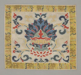 Huit objets précieux bouddhistes, lotus, 17e siècle
