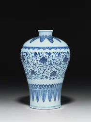 Vase de style Ming, Meiping, peint dans le style du XVe siècle
