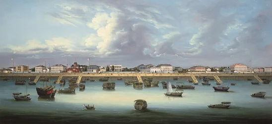 Vue du Bund à Shanghai, vers 1855