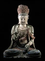 Grand bodhisattva assis avec les mains levées, dynastie Jin (1115-1234)