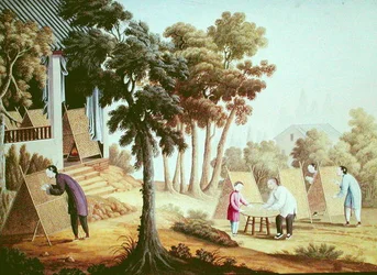 Travailleurs dans un moulin