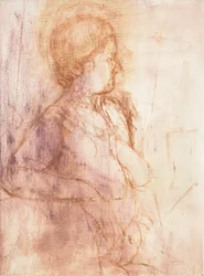 Étude de peinture de vie, Tanya (huile sur toile de lin)