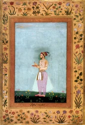 Prince moghol Dara Shokuh avec un plateau de bijoux, vers 1640