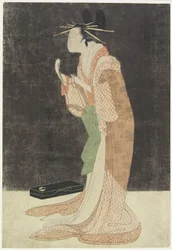 Misayama de la maison Cho_jiya allant se coucher, c. 1796-1797