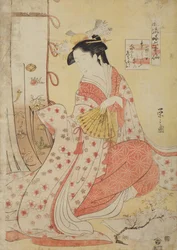 La poétesse Ono no Komachi, de la série : Six poètes immortels dans une stylisation élégante (partie 2), Furyu yatsushi Rokkasen, sono ni