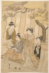 Le prince Genji et trois jeunes femmes
