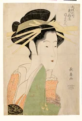 Portrait de la courtisane Tsukasa Dayu de Higashi Ogiya dans le quartier Shinmachi de Osaka