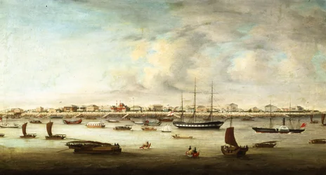 Bateaux de pêche chinois, Shanghai, vers 1857