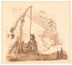 Femme au puits à bascule