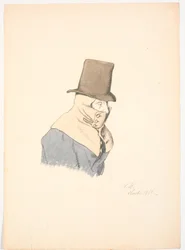 Homme avec une cape et un chapeau haut