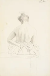 Modèle féminin assis vu de dos