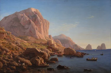 Une côte rocheuse, Capri. Après le lever du soleil