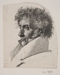 Portrait du maître boulanger Købke ; fragment de : Feuille avec trois portraits : le maître boulanger Købke, Sophie Krohn et N. Feilberg