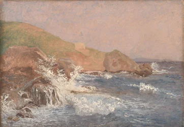 Mer agitée sur une côte rocheuse, Capri