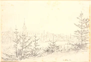 Église Saint-Knud à Odense vue de Munkemose