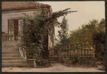 Les marches du jardin menant à l