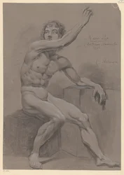Nu masculin assis, vu de côté (3e prix 1796)