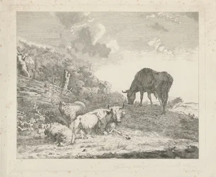 Paysage avec bétail