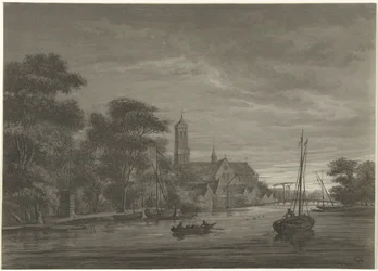 Paysage nocturne avec vue sur un village