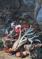 Nature morte avec mascherone romain