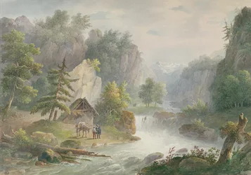 Paysage montagneux avec torrent, 1825