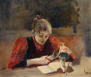 Oda assise et lisant