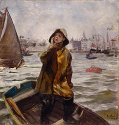 Garçon pilote à la baie de Bergens