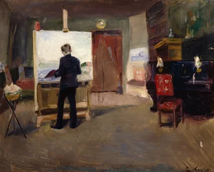 Le peintre Nils Hansteen dans l