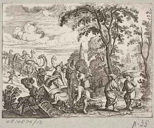 Illustration pour Adam Olearius, "Persianischer Rosenthal von einem Sinnreichen Poeten Schich Saadi [...]", Schleswig 1660
