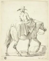 Femme de marché à cheval