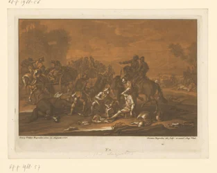 Champ de bataille après une bataille (Ruiters, paarden en veldslagen)