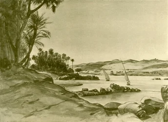 Felouques sur le Nil, Égypte, 1898