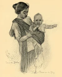 Nourrice javanaise avec bébé européen, Magalang
