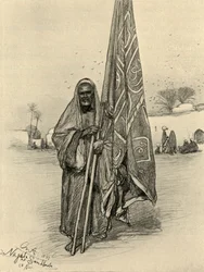 Homme avec drapeau, Nagada, Égypte