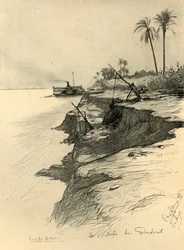 Sur les rives du Nil à Dendera, Égypte, 1898