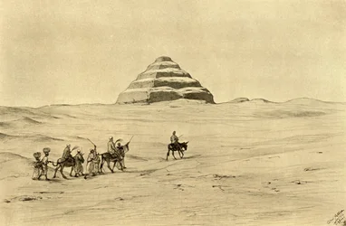 Pyramide de Djéser à Saqqarah, près du Caire, Égypte, 1898