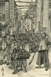 Scène de rue, Canton, Chine, 1898
