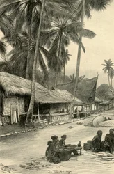 Scène de rue à Tasikmalaya, Java