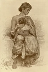 Jeune mère, Kandy, Ceylan, 1898