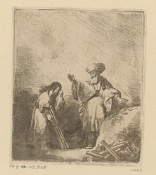 Abraham parle à Isaac avant le sacrifice