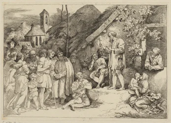 Saint Jacques prêchant dans un village