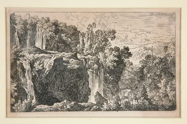 Paysage avec cascade