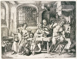 Satyre et paysans
