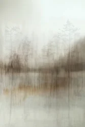 Reflets dans la forêt brumeuse