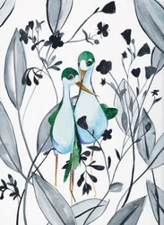 Les oiseaux verts dans la nature