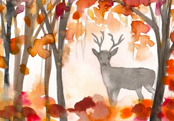 Un cerf dans la brume d