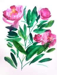 Fleurs aux couleurs vives peintes à l