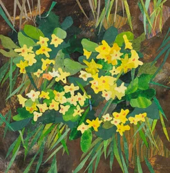 Southolt Primroses, 2025 (collage de papier peint à l