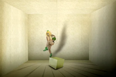 Une pose surréaliste avec une pastèque verte