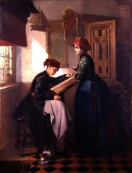 Filles de Hindeloopen dans un intérieur